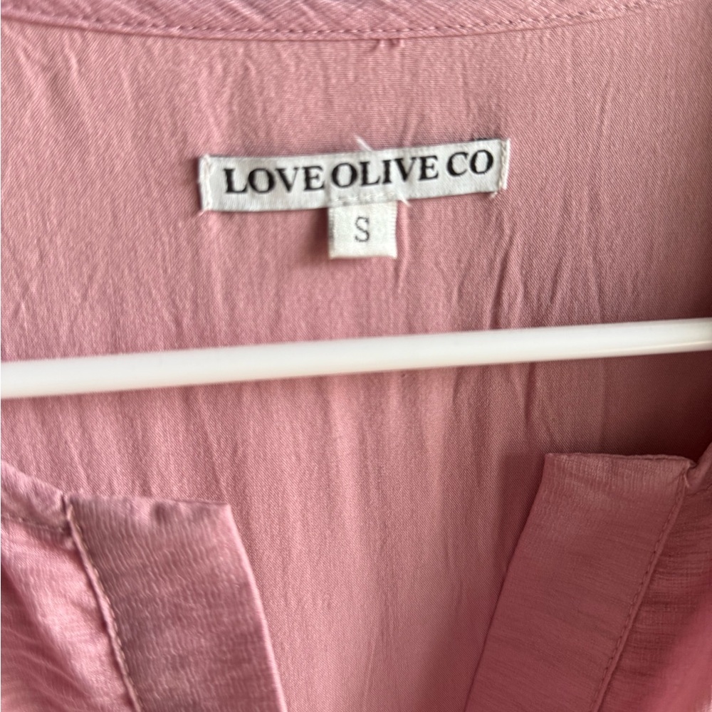 Love Olive Co Pink Puff Sleeve Dress size Small - Picture 3 of 10
